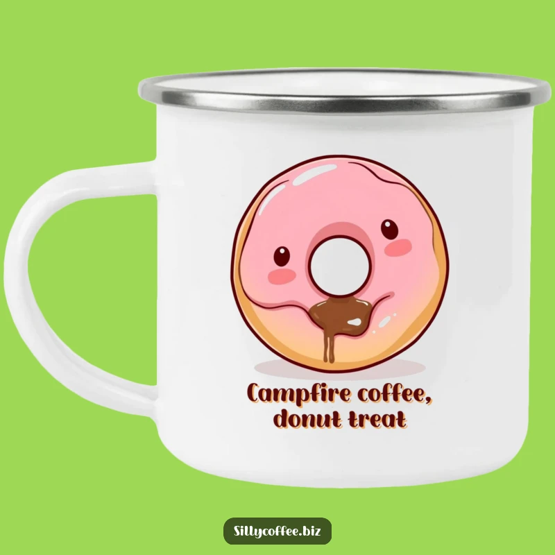 Funny Kawaii Donut Camping Mug: Durable Coffee Dribbling Donut Drinkware