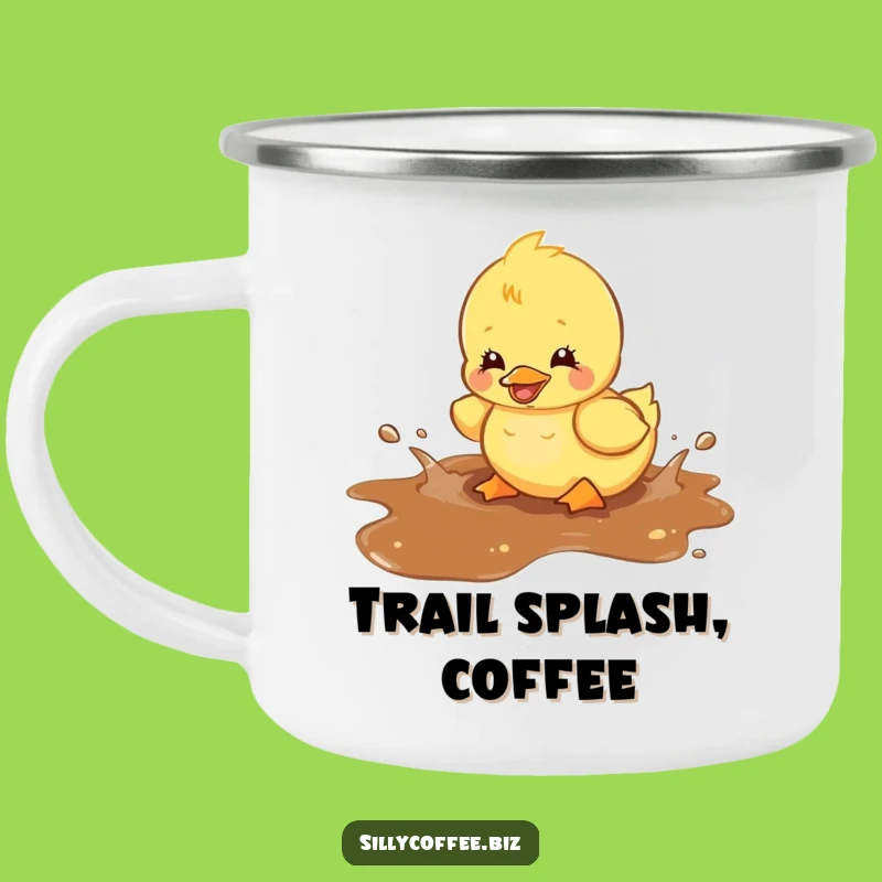 Funny Kawaii Duckling Camping Mug - Outdoor Coffee Splash Fun