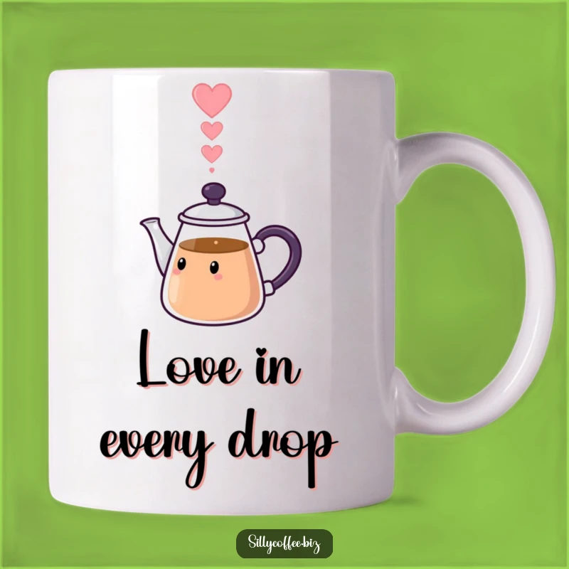 Love Pot Funny Mug: Kawaii Heart Steam Design, Perfect Romantic Gift
