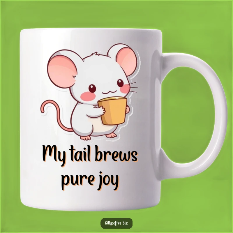 Funny Kawaii Mouse Coffee Mug Gift: Adorable Computer Mouse with Coffee Cup Tail
