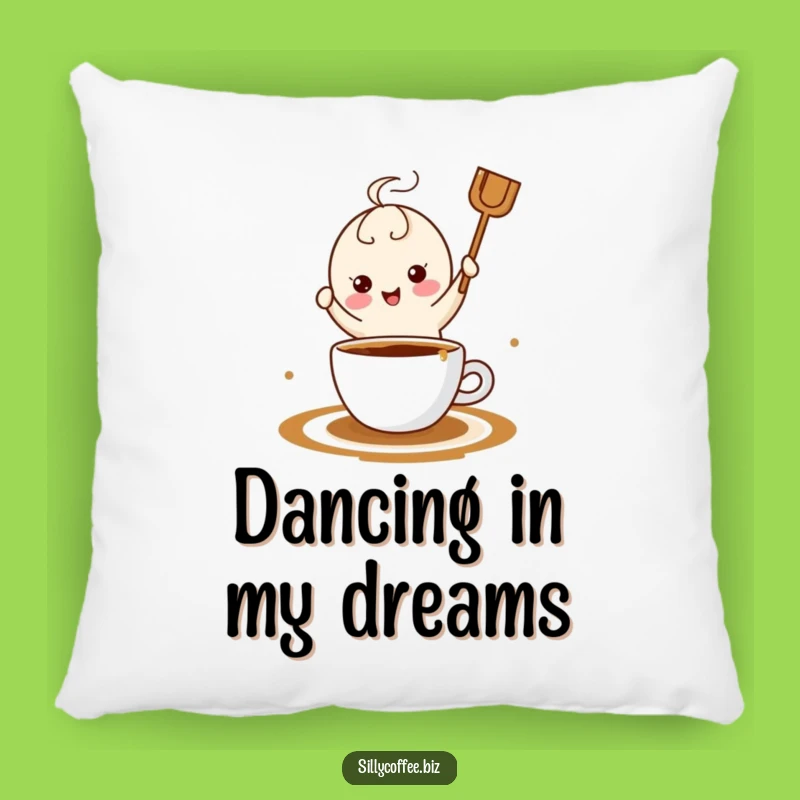 Funny Kawaii Coffee Stirrer Pillow - Soft and Hilarious Couch Cushion for Coffee Fans
