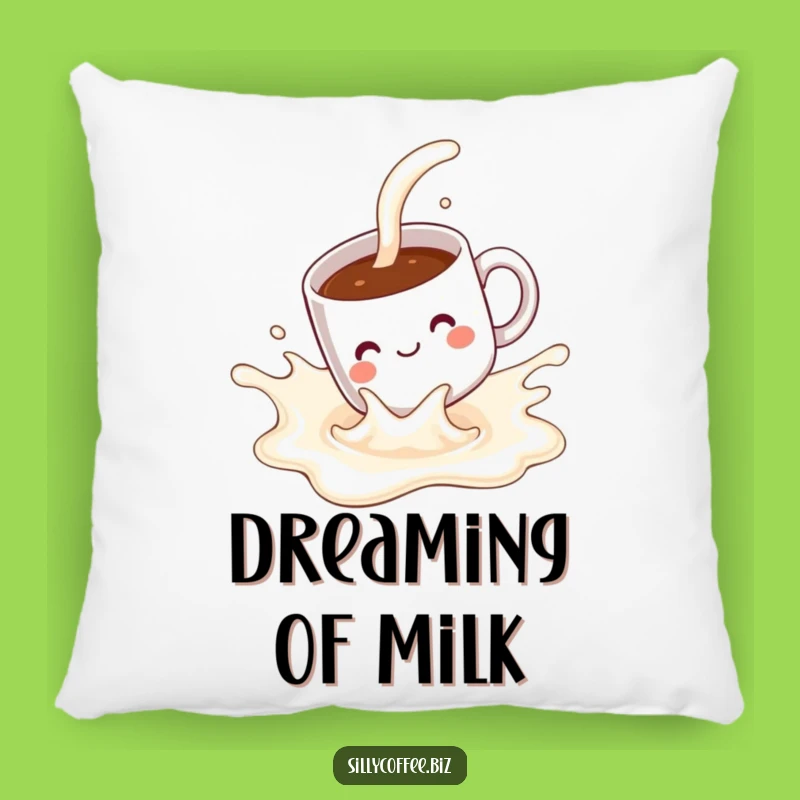 Sliding Mug Funny Pillow: Kawaii Milk Splash Cushion, Comfy Comical Gift