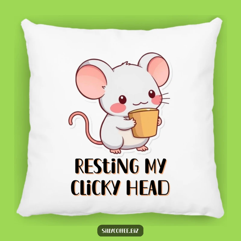 Funny Kawaii Mouse Pillow: Cute Coffee Cup Tail Mouse Cushion
