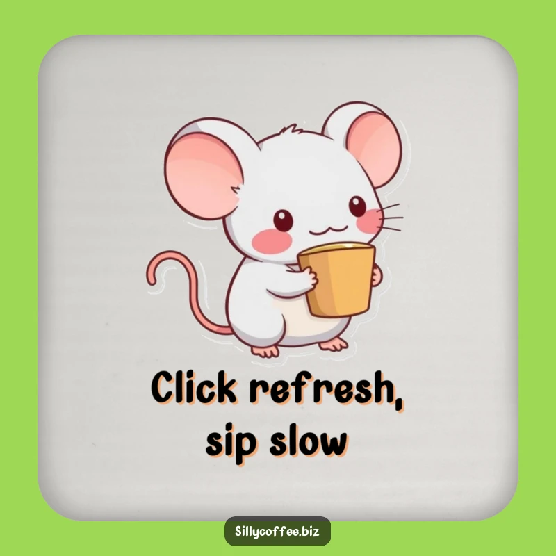Funny Kawaii Mouse Drink Coaster: Cute Coffee Cup Tail Mouse Protector