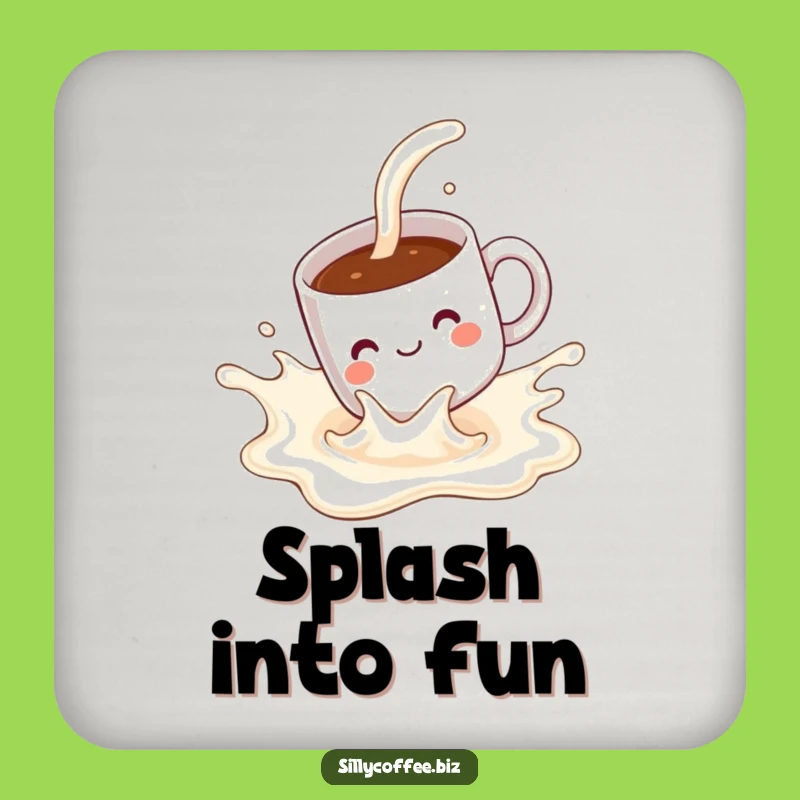 Sliding Mug Funny Coasters: Kawaii Milk Splash Set, Comical Drink Gift