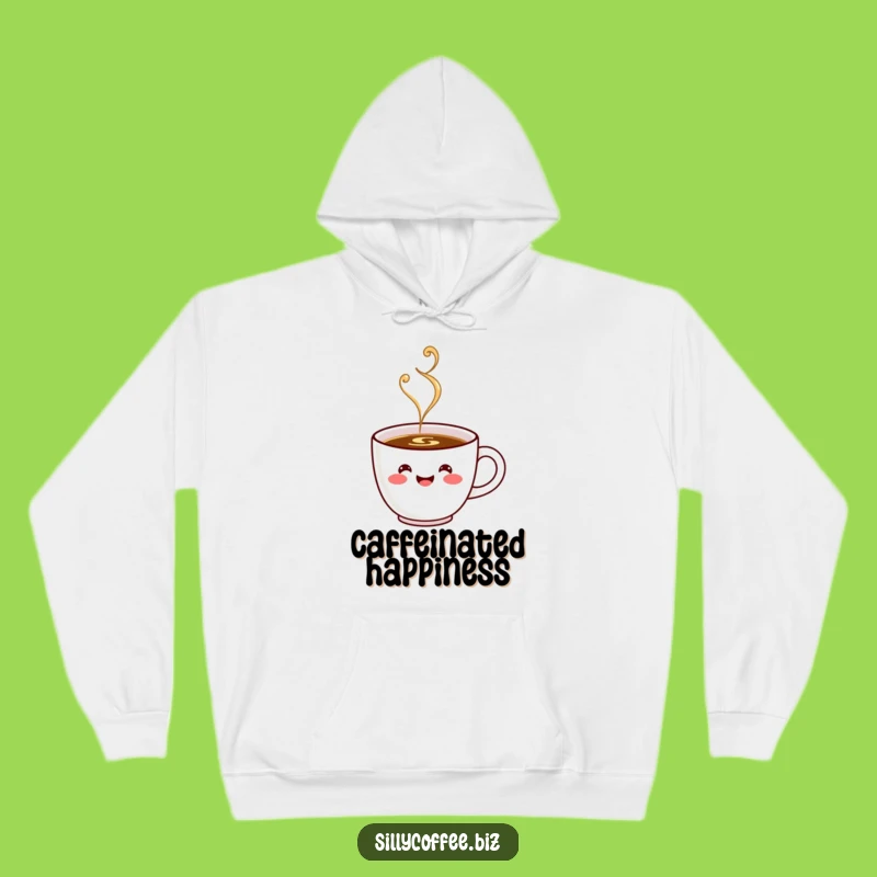 Cozy Kawaii Coffee Hoodie: Funny Happy Cup Sweatshirt, Warm and Cheerful Gift