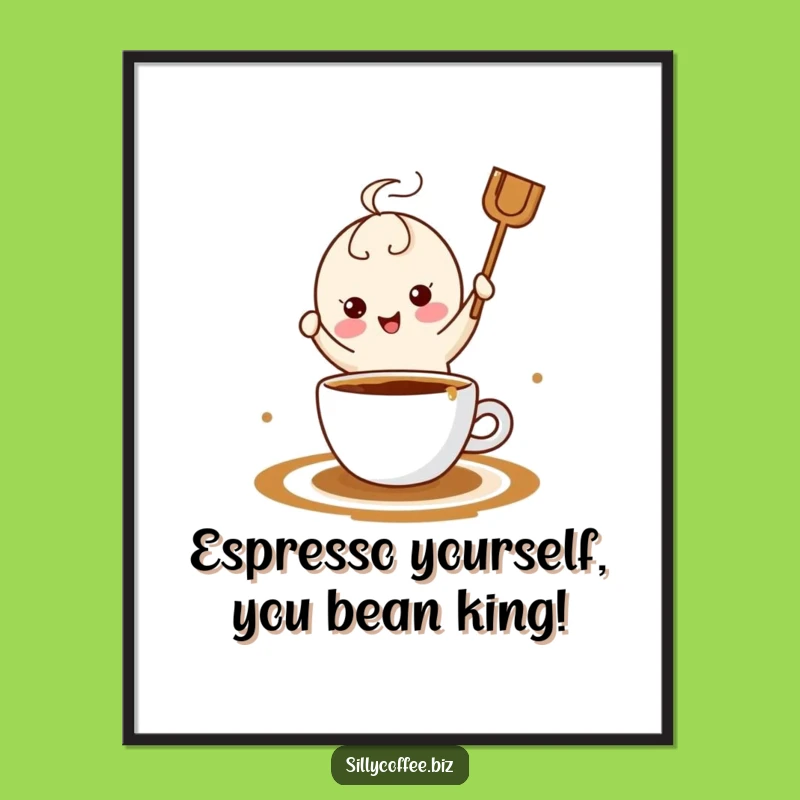 Free Printable Wall Art: Kawaii Coffee Stirrer Dance Party Downloadable Decor