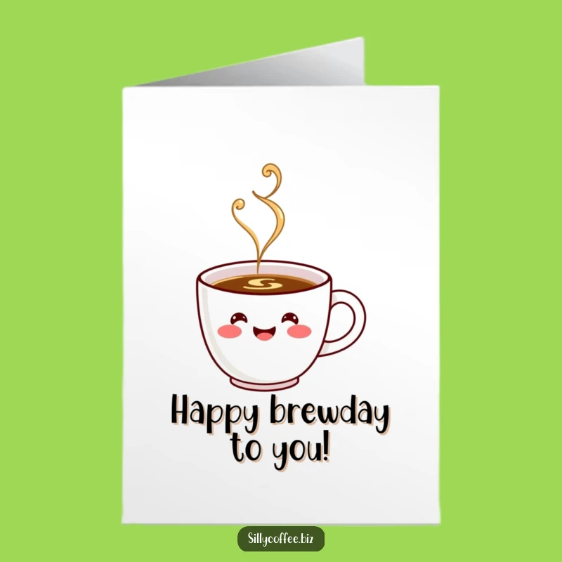 Kawaii Coffee Card: Free Printable Birthday Greeting, Funny Downloadable Gift for Coffee Lovers
