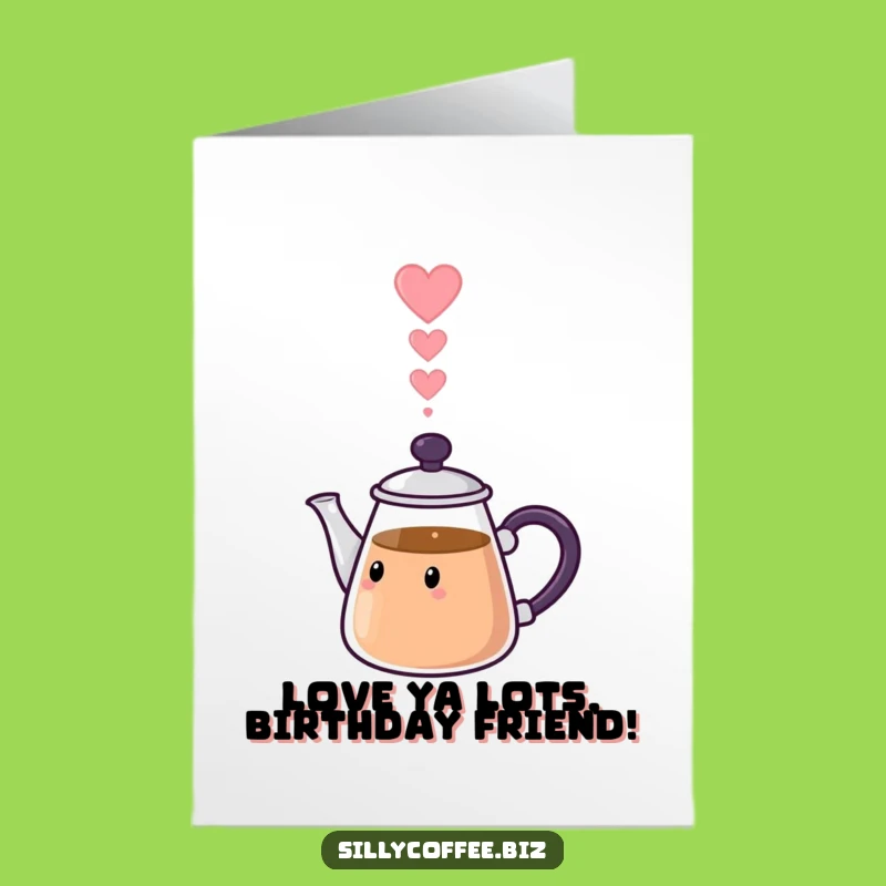 Kawaii Pot Birthday: Free Printable Card, Funny Downloadable Gift for Coffee Lovers
