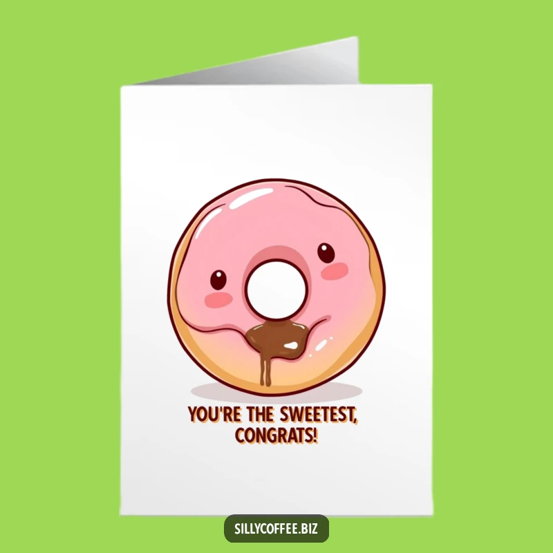 Free Printable Congrats Card: Kawaii Donut & Coffee Spill for Your Sweet Success!