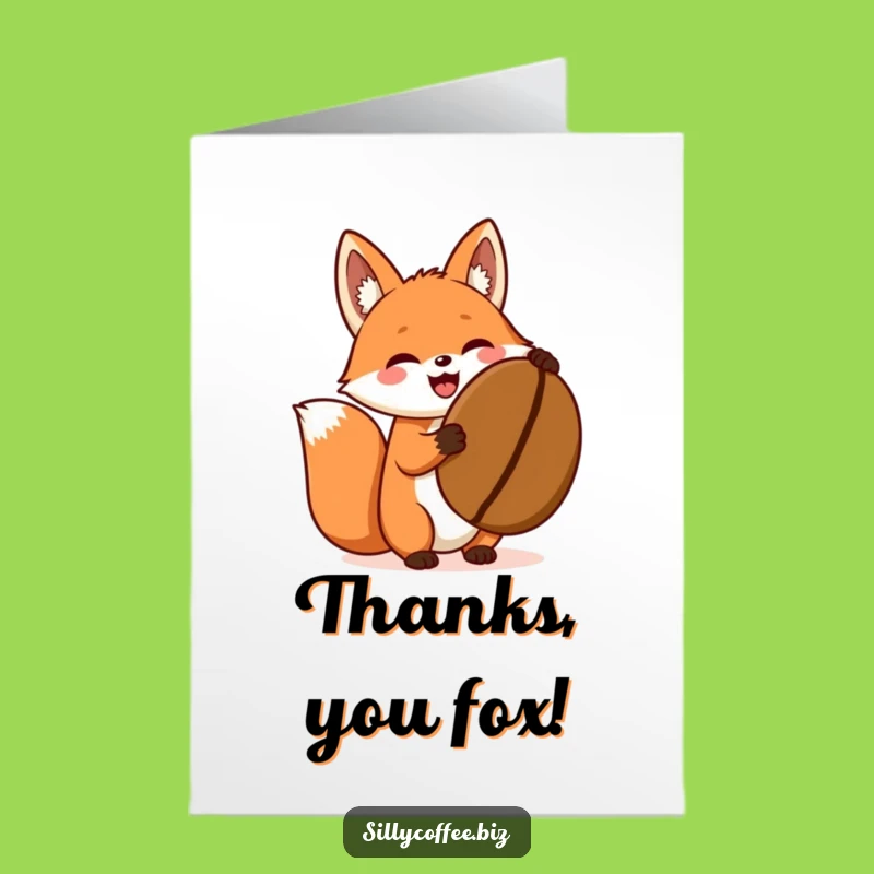 Free Printable Fox Coffee Thank You Card: Fun Downloadable Design for Gratitude