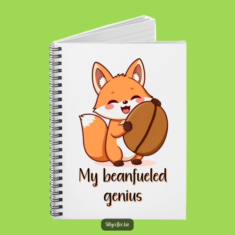 Funny Fox Notebook: Kawaii Coffee Bean Excitement, Cute Journal Gift