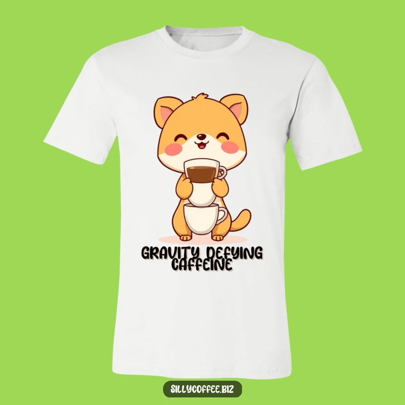 Funny Animal Balancing Coffee Cups T-Shirt: A Hilarious Tee for Your Caffeine Addiction