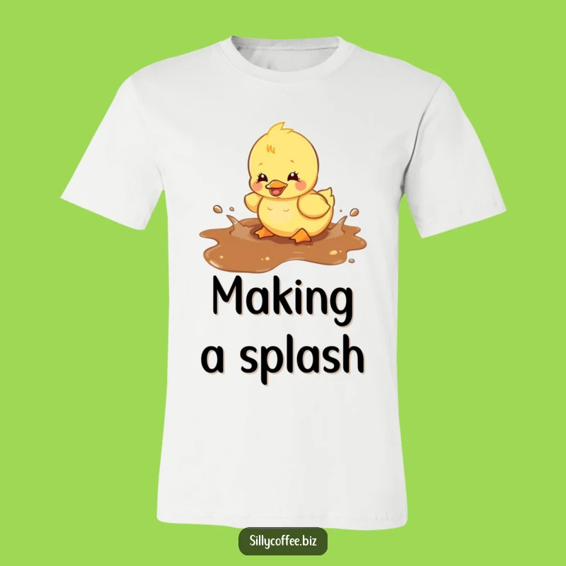 Funny Kawaii Duckling T-Shirt - Coffee Spill Splash Tee