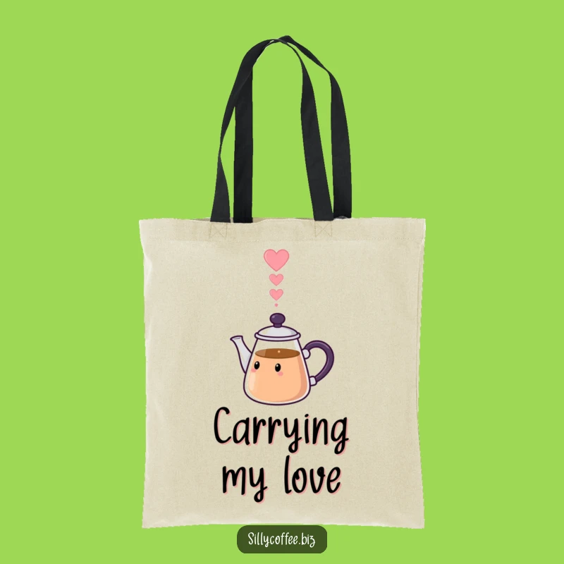 Love Pot Funny Tote Bag: Kawaii Heart Steam Design, Sweet Everyday Gift